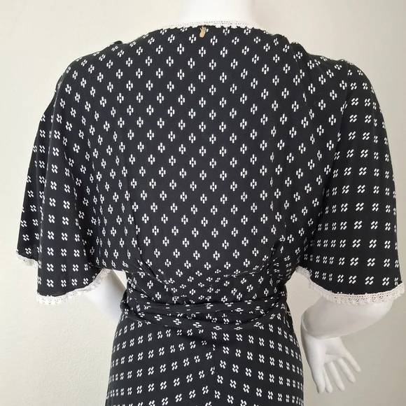 OPEN TO OFFERS Anthropologie Black Midi Wrap Dress Size M/L - Picture 11 of 13